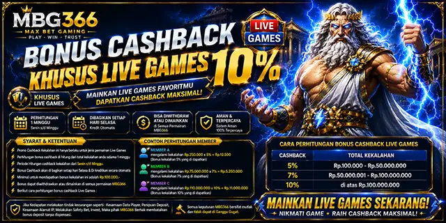 BONUS CASHBACK 10%