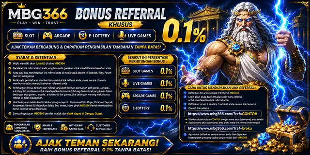 BONUS REFERRAL 0,1% LIVE GAMES